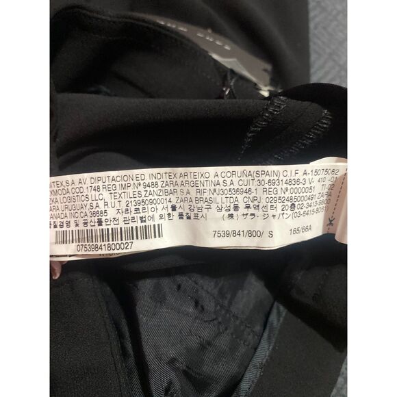 Zara Woman High Waist Wide Leg Trousers Black Pants Button Snaps Size Small NWT - Picture 8 of 8